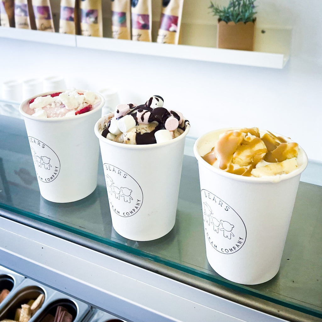 Bears Ice Cream, creative flavours scooped into a tub with any topping you can imagine